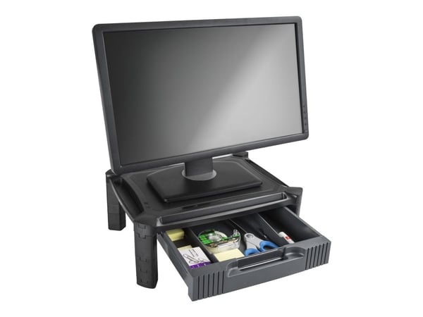 Startech Adjustable Monitor Riser - Drawer - Monitors up to 32"- Adjustable Height - Monitor Stand - Computer Monitor Riser (MONSTADJD) - Stativ (s...