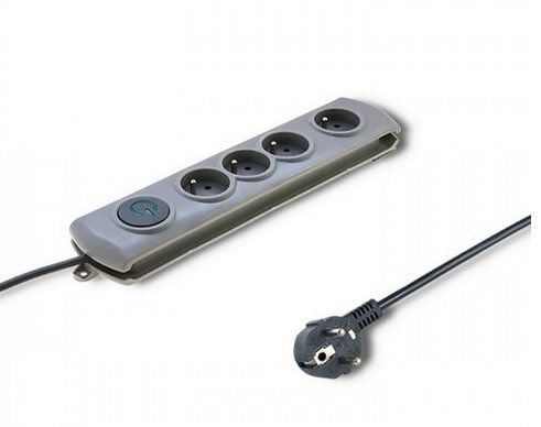 Qoltec Quick Switch - Strømstødsbeskytter - AC 230 V - 3680 Watt - output-stikforbindelser: 4 - 1.5 m ledning - grå