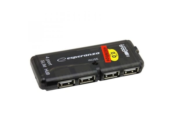 Esperanza EA112 - Hubb - 4 x USB 2.0 - skrivbordsmodell