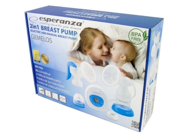 Esperanza GEMELOS - Breast pump - trådløs - med manual breast pump