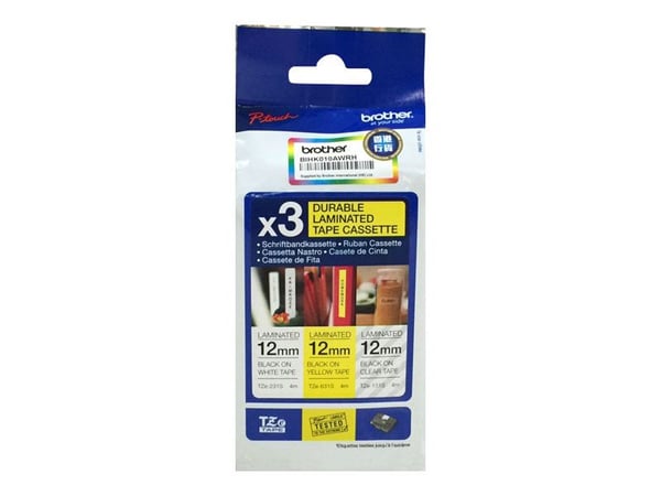 Brother TZe-34M3 labeltape Multipack "Startpakke" 12mm
