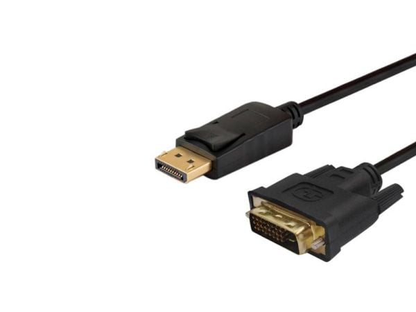 SAVIO CL-106 - Sovitinkaapeli - DisplayPort uros - DVI-D uros - 1,8 m - sormiruuvit
