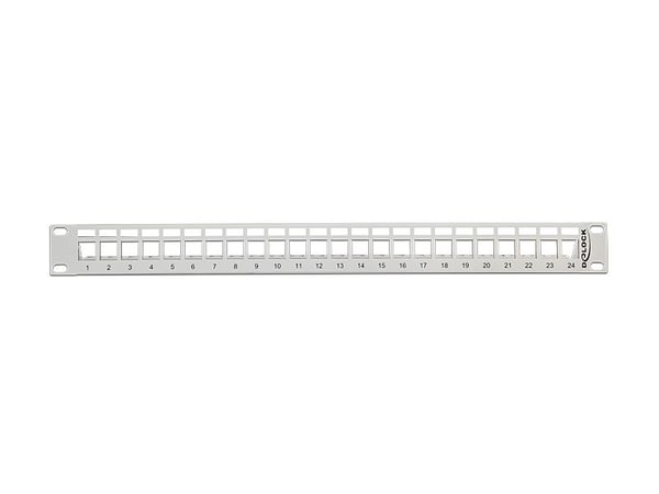Delock Keystone Patch Panel - Koblingspanel - grå - 1U - 19" - 24 porter