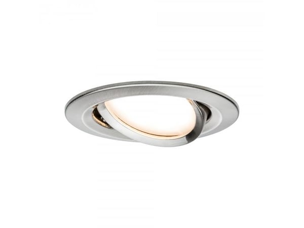 Paulmann 934.82, Innsunket spotlight, 1 ampuller, LED, 2700 K, 630 lm, Metallisk