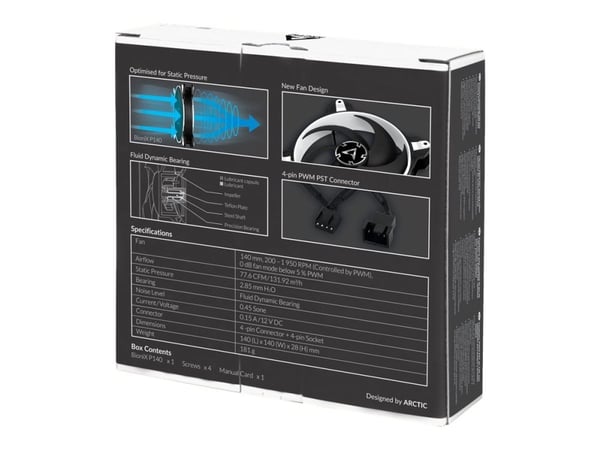 ARCTIC BioniX P120 - Kabinettvifte - 120 mm - hvit