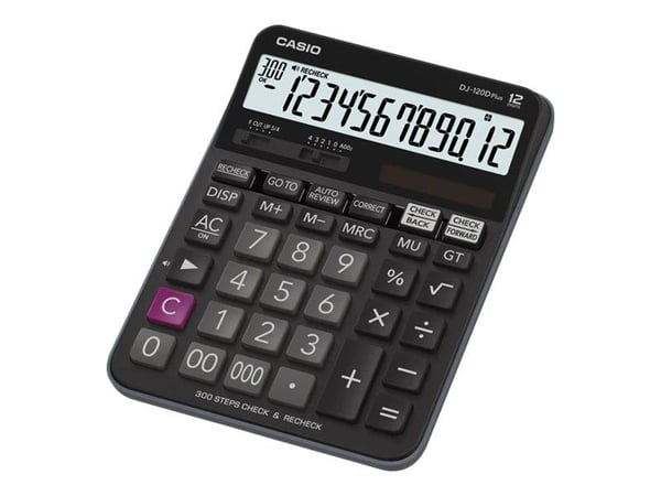 Casio DJ-120D Plus - Skrivbordskalkylator - 12 siffror - batteri, solcellspanel