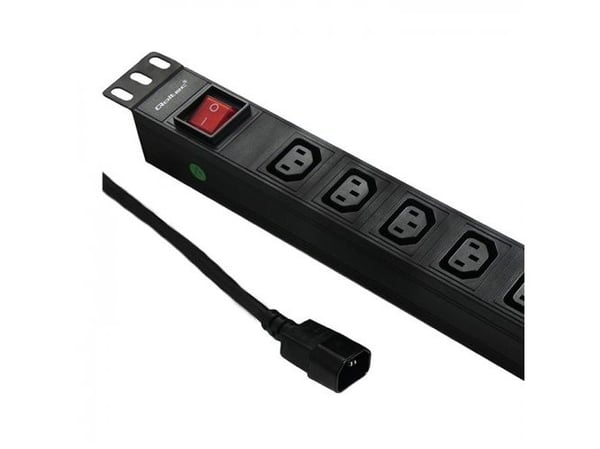 Qoltec Overvoltage - pistorasia (räkkiversio) - AC 220-250 V - 3500 Watt - tulo: IEC 60320 C14 - lähtöliittimet: 8 (8 x IEC 60320 C13) - 1U - 19" -...