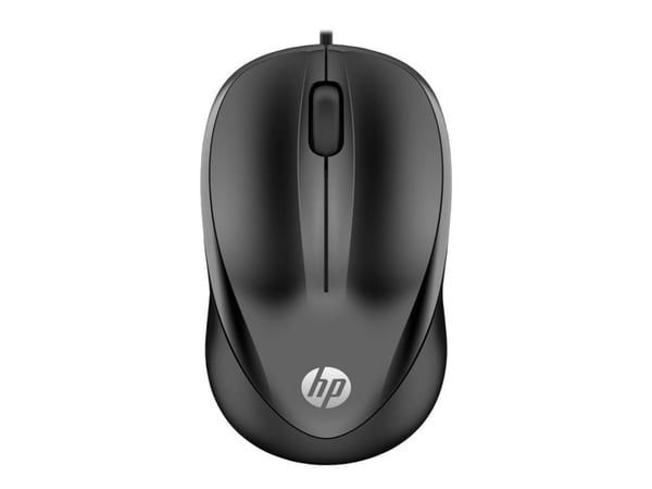 HP Wired Mouse 1000 -hiiri, Molempikätinen, USB A-tyyppi, 1200 DPI, Musta