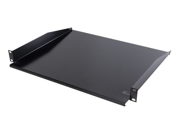 DELTACO - Rack-hylle - 381 mm deep, max 8 kg - svart RAL9004 - 1U - 19"