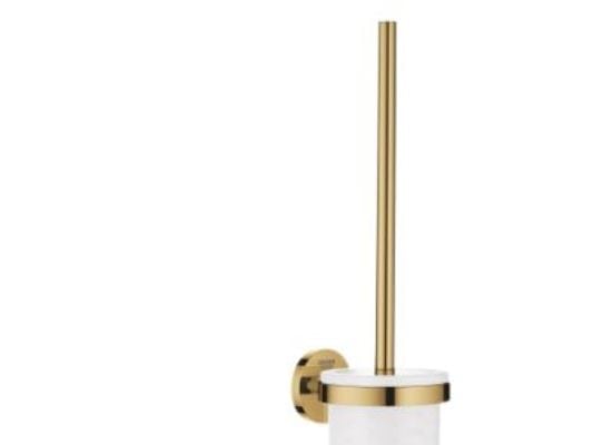 Grohe Essentials væghængt toiletbørste med holder i glas - Poleret Cool Sunrise
