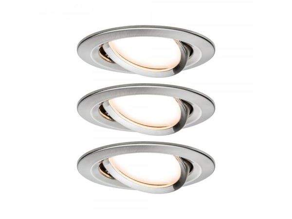 Paulmann 934.47, Innsunket spotlight, 3 ampuller, LED, 2700 K, 650 lm, Metallisk