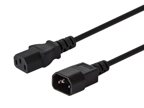 SAVIO CL-99 - Jatkojohto verkkovirralle - IEC 60320 C14 - IEC 60320 C13 - 250 V - 10 A - 1,2 m - musta