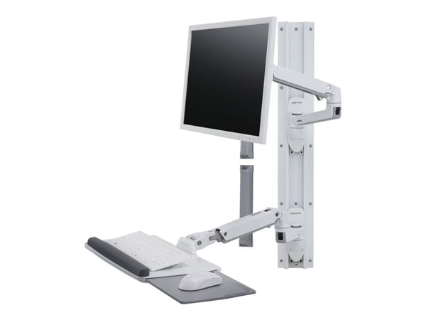 Ergotron LX Wall Mount System - Monteringssett (veggarm, musholder, tastaturarm, 2 kabelkanaler, håndleddsstøtte, veggspor 10", veggspor 34") - Kon...