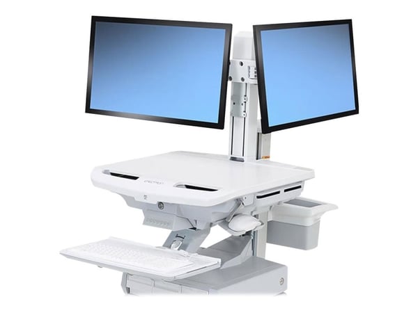 Ergotron StyleView - Monteringskomponent (lyftmotor, gångjärn, 2 VESA-adaptrar, kabelhanteringsmaskinvara) - sida vid sida - för 2 LCD-bildskärmar ...