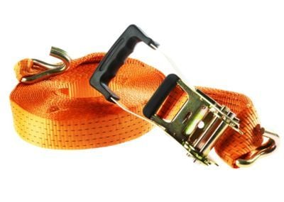 Lastestrop 5000 kg, 50mm x 12m - Orange m/skralde & J-krog - lastekapacitet 2500kg Lastestrop 5000 kg, 50mm x 12m - Orange m/skralde & J-krog - lastekapacitet 2500kg