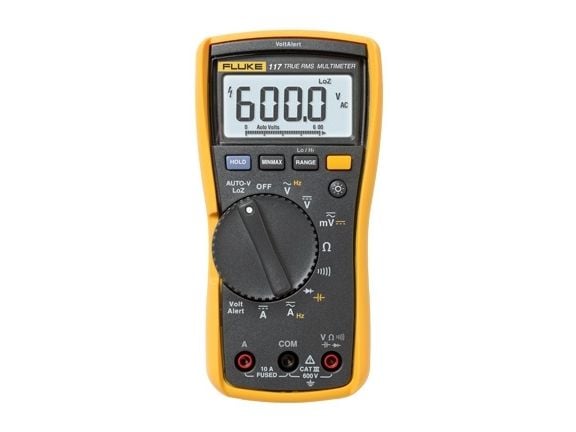 Fluke 117 true RMS yleismittariAC/DC-jännite, virta, vastus, taajuus, kapasitanssi