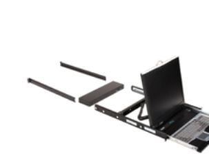 Black Box ServTray Complete KVT419A - KVM-konsoll med KVM-svitsj - 8 porter - PS/2, USB - 19" - kan monteres i rack - 1280 x 1024 - 250 cd/m² - 500...