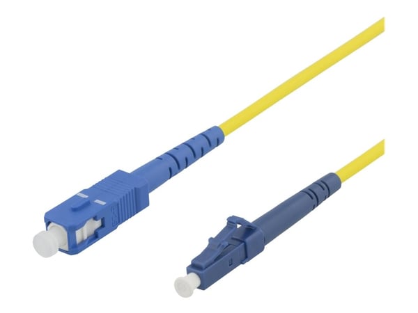 DELTACO - Nätverkskabel - SC enkelläge (hane) till LC enkelläge (hane) - 10 m - fiberoptisk - 9 / 125 mikrometer - OS1/OS2 - halogenfri