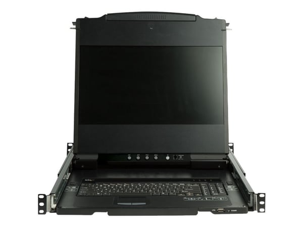StarTech Dual Rail Rackmount KVM Console HD 1080p, Single Port DVI/VGA KVM with 17" LCD Monitor for Server Rack, Fully Featured 1U LCD KVM Drawer w...