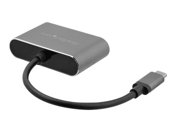 StarTech USB-C to VGA and HDMI Adapter - 2-in-1 - 4K 30Hz - Space Grey - Windows & Mac Compatible (CDP2HDVGA) - Ekstern videoadapter - IT6222 - USB...