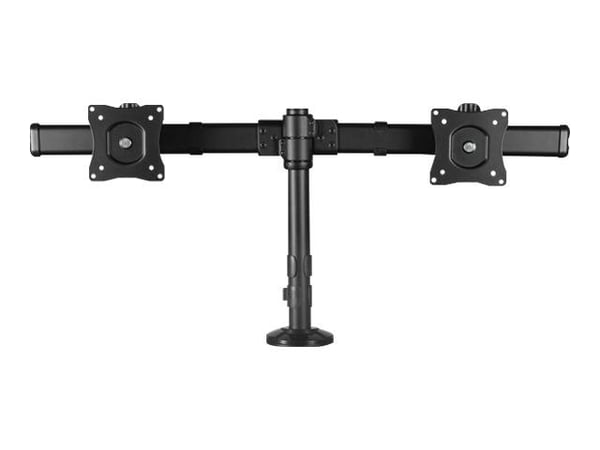 Startech Dual Monitor Mount - Supports Monitors 13" to 27" - Adjustable - Desk Clamp or Grommet-Hole Desk Mount for Dual VESA Monitors - Black (ARM...