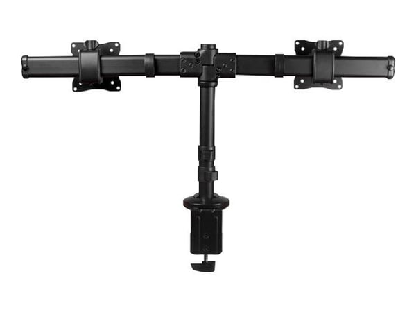 Startech Dual Monitor Mount - Supports Monitors 13" to 27" - Adjustable - Desk Clamp or Grommet-Hole Desk Mount for Dual VESA Monitors - Black (ARM...