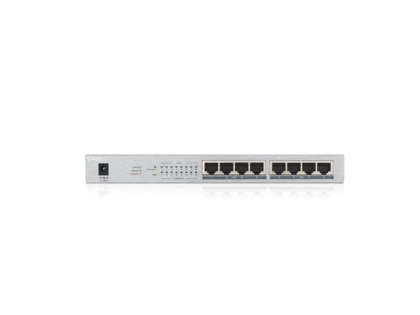 Zyxel GS1008HP - Switch - 8 x 10/100/1000 (PoE+) - veggmonterbar, stasjonær - PoE+ (60 W)