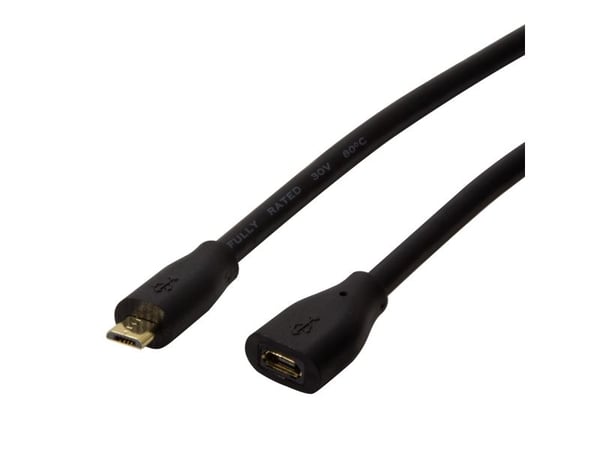 LogiLink CU0124, 3 m, Micro-USB B, Micro-USB B, USB 2.0, 0,48 Gbit/s, musta