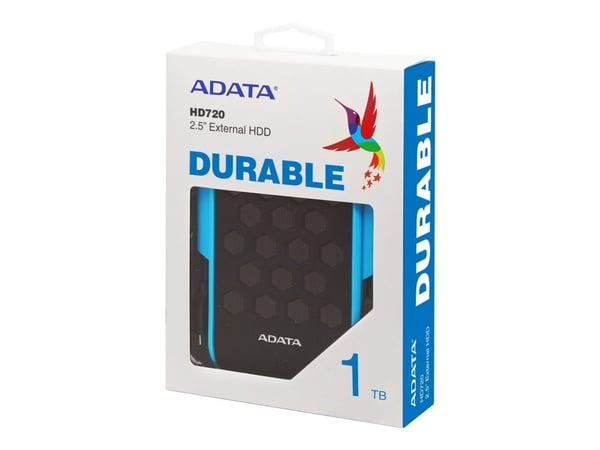 ADATA HD720 - Hårddisk - 1 TB - extern (portabel) - USB 3.1 - blå