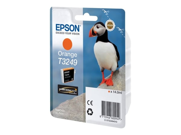 Epson T3249 Orange, Väriainepohjainen muste, 14 ml, 980 sivua, 1 kpl