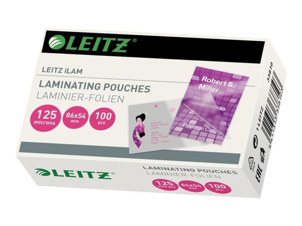Lamineringslomme Leitz 54x86 mm 125 micron - (100 stk.)
