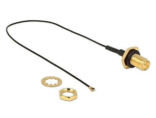 DeLOCK - Antennekabel - RP-SMA (hun) til MHF4 (han) - 20 cm - koaksial - sortti