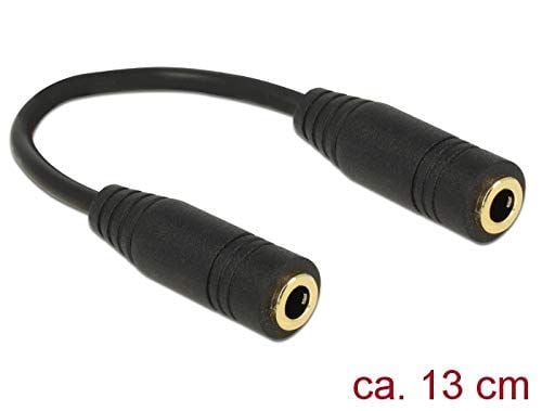 DeLOCK 65896, 3.5mm, Naaras, 3.5mm, Naaras, 0,13 m, Musta