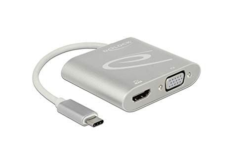 Delock - Ekstern videoadapter - STDP4320 - USB-C - HDMI, VGA - sølv - løsvekt
