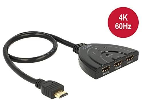Delock HDMI UHD Switch 3 x HDMI in > 1 x HDMI out 4K - Video/audio switch - 3 x HDMI - stasjonær