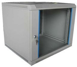 Intellinet Network Cabinet, Wall Mount (Standard), 6U, Usable Depth 265mm/Width 239mm, Grey, Assembled, Max 60kg, Metal & Glass Door, Back Panel, R...