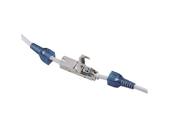 Goobay 79579, IDC, blå, grå, rett, sink, Cat6a, U/FTP (STP)