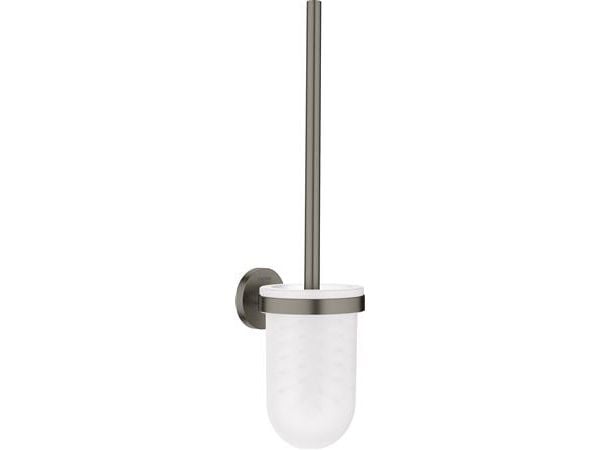 Grohe Essentials væghængt toiletbørste med holder i glas - Børstet Hard Graphite