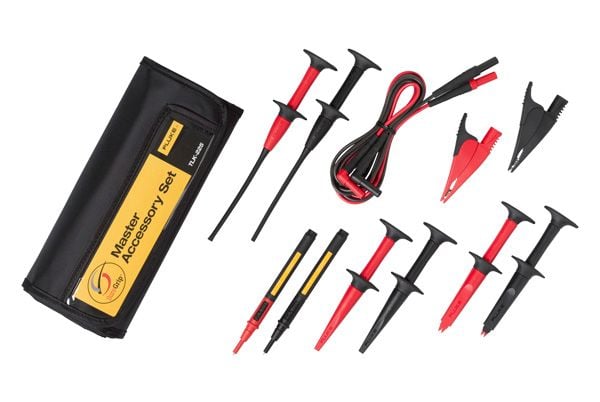Fluke TLK282-1, testledning, sond och clips, svart, grå, röd, gul, 60 V