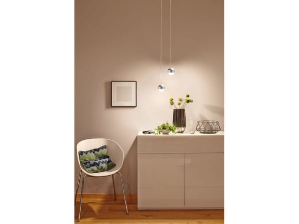 Paulmann 954.57, Kromfarget, Kromfarget, Metall, Plast, Rund, Innendørs, II