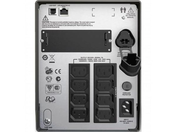 Fujitsu Smart-UPS - UPS (vastaa: APC RBC7) - AC 230 V - 1 kW - 1500 VA - Ethernet, RS-232, USB - lähtöliitännät: 8 - musta