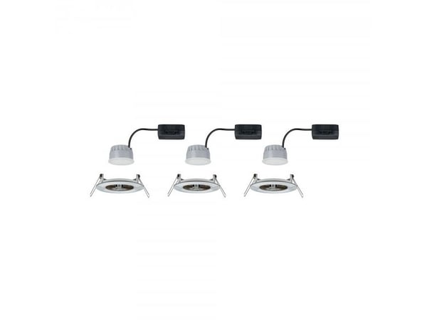 Paulmann 934.94, Innsunket spotlight, 3 ampuller, LED, 2700 K, 460 lm, Metallisk