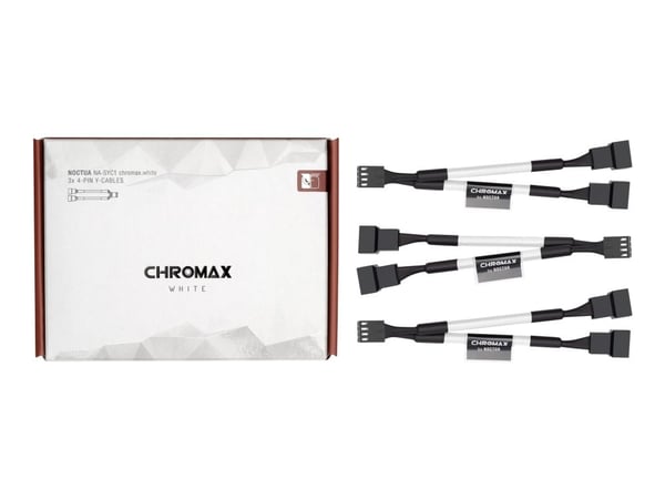 Noctua NA-SYC1 chromax.white - Viftestrømsplitter - 4-pins PWM (hunn) til 4-pins PWM (hann) - 11.5 cm - hvit