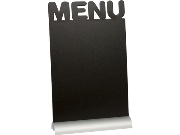 Taulu Securit Menu 21x34x6 cm valkoisella merkintäkynällä ja Alu jalalla,6 kpl/krt