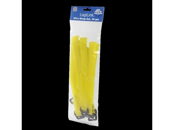 LogiLink - Kaapeliputki - 30 cm - gul (pakkaus 10 kpl)