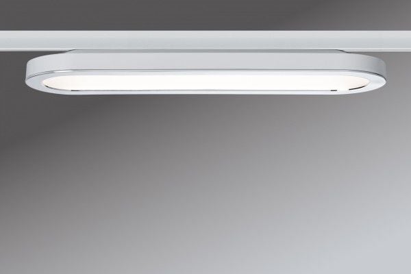 Paulmann 953.20, Spotlight på skinne, 1 ampuller, LED, 2700 K, 480 lm, Kromfarget, Hvit