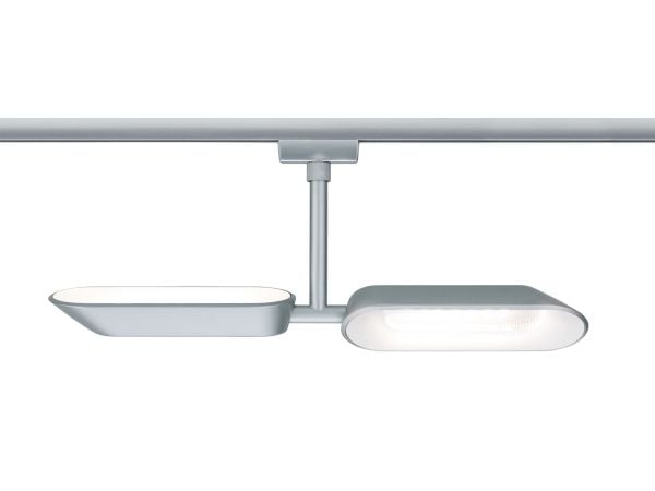 Paulmann 954.69, Spotlight på skinne, 2 ampuller, LED, 2700 K, 652 lm, Kromfarget, Hvit