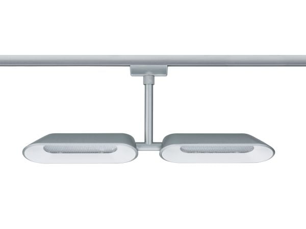 Paulmann 954.69, Spotlight på skinne, 2 ampuller, LED, 2700 K, 652 lm, Kromfarget, Hvit