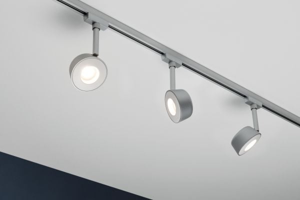 Paulmann 954.73, Spotlight på skinne, 1 ampuller, LED, 2700 K, 294 lm, Kromfarget, Hvit