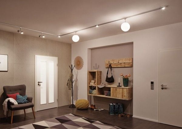 Paulmann 954.77, Spotlight på skinne, 1 ampuller, LED, 2700 K, 420 lm, Kromfarget